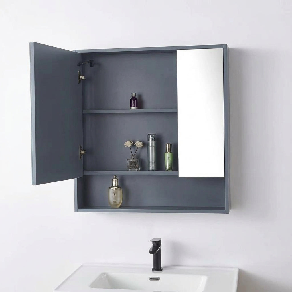 INCHAUD 800mm Slate Grey Vanity Set with Illuminated Mirror Cabinet