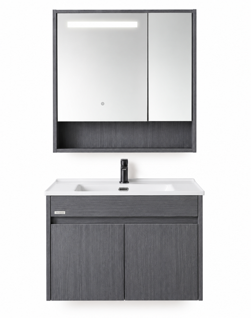 INCHAUD 800mm Slate Grey Vanity Set with Illuminated Mirror Cabinet