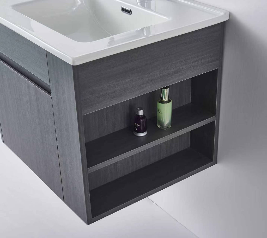 INCHAUD 600mm Slate Grey Vanity Set with Illuminated Mirror Cabinet