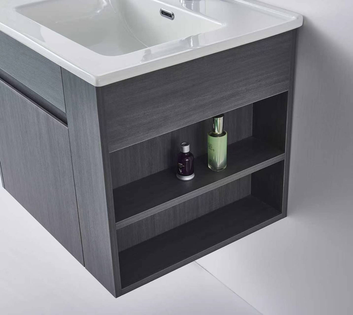 INCHAUD 600mm Slate Grey Vanity Set with Illuminated Mirror Cabinet