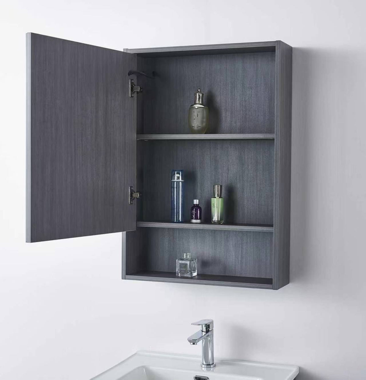 INCHAUD 600mm Slate Grey Vanity Set with Illuminated Mirror Cabinet