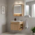 INCHAUD 600mm Scandinavian Oak Vanity Set with Illuminated Mirror Cabinet