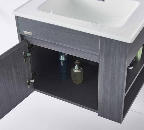 INCHAUD 600mm Slate Grey Vanity Set with Illuminated Mirror Cabinet